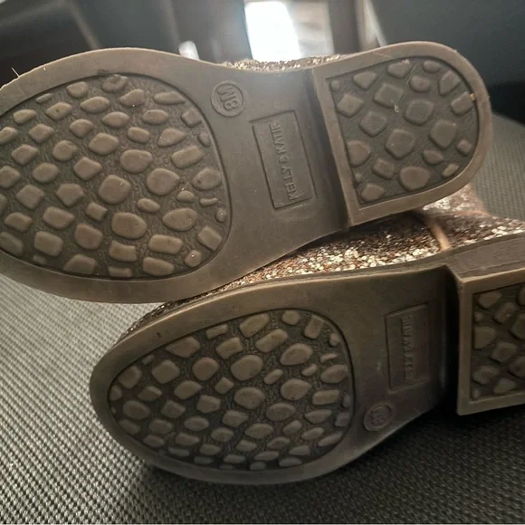 Kelly & Katie Glitter Kids Boots - Gold and Tan - Picture 4 of 5